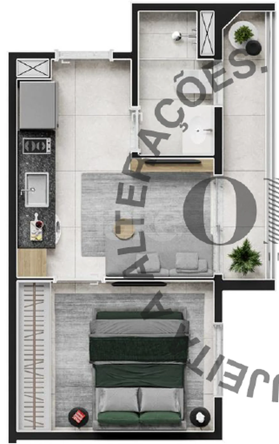 Planta — Apartamento 24,74 m²