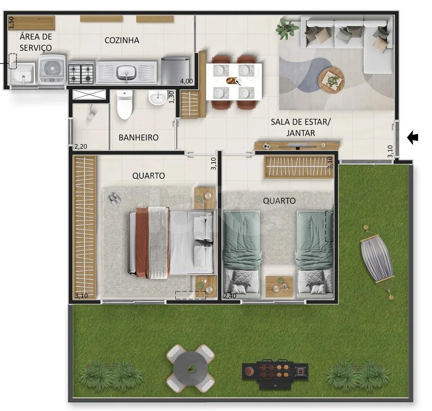 Planta — Garden 63,12 m²