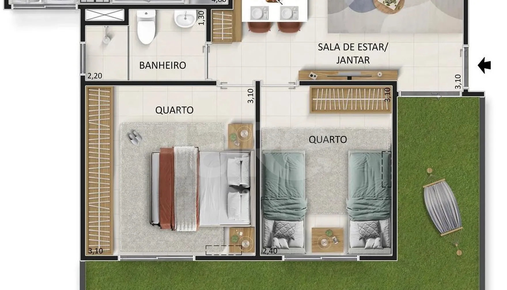Planta — Garden 63,12 m²