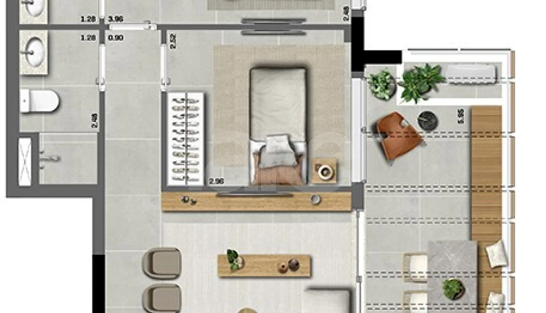 Planta — Planta 09 - 2 dorm 67m²