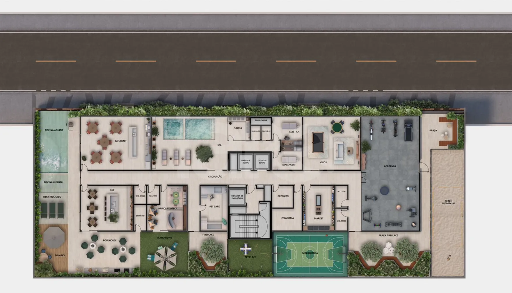 Planta — Pavimento lazer