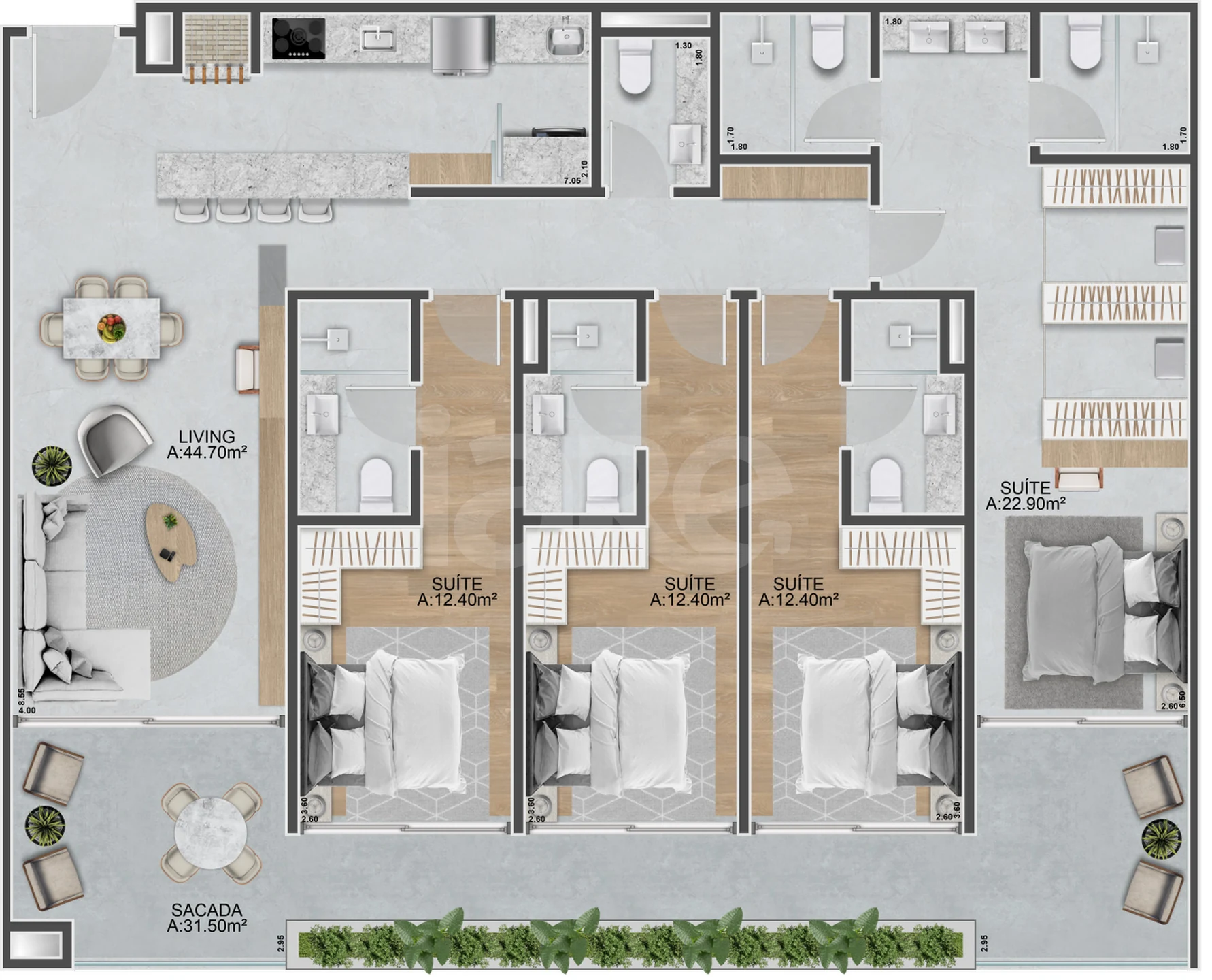 Planta — Cobertura Horizontal 207,64 m²