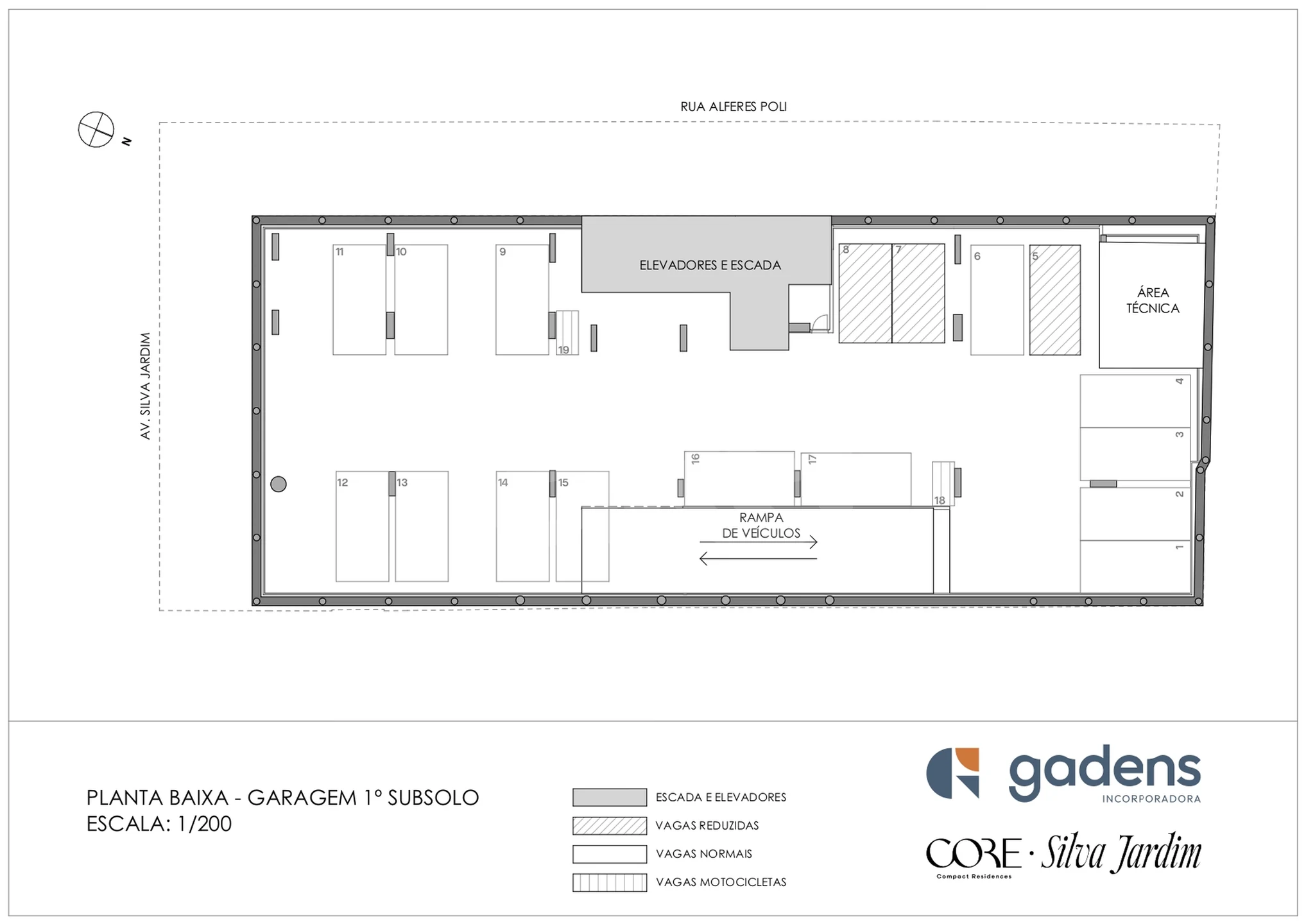 Planta — Pavimento - 01 - Subsolo - Garagem