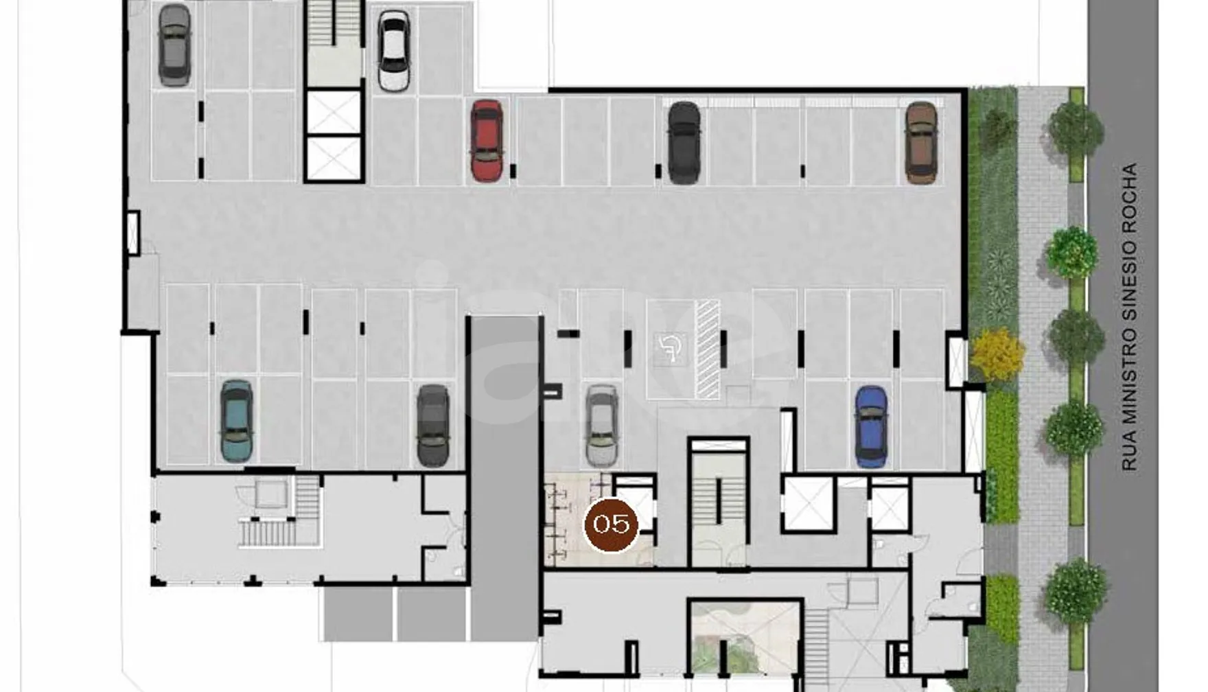 Planta — Implantação 1º subsolo