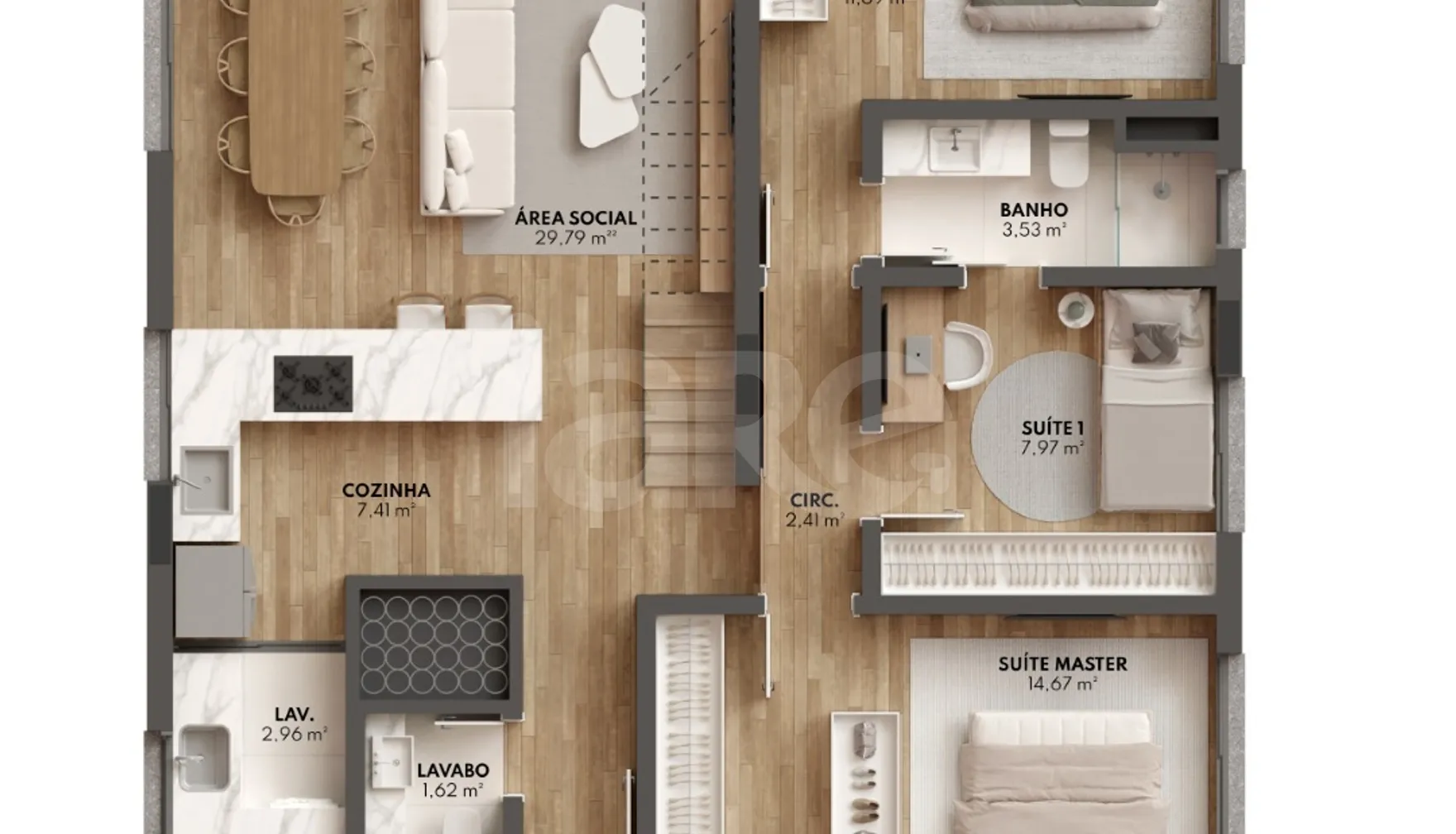 Planta — Cobertura Duplex 184,48 m²