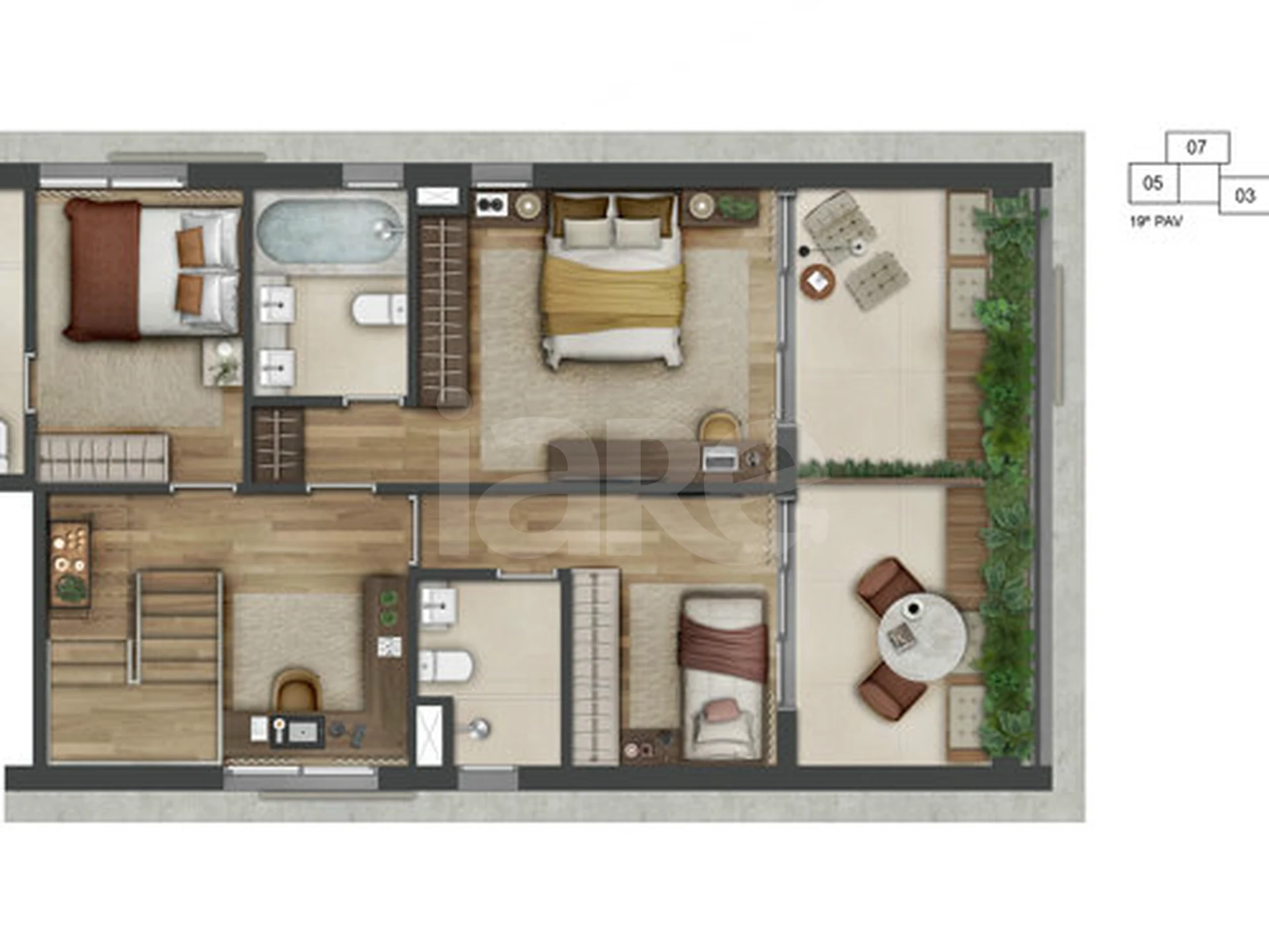 Planta — Cobertura Duplex 167,3 m²