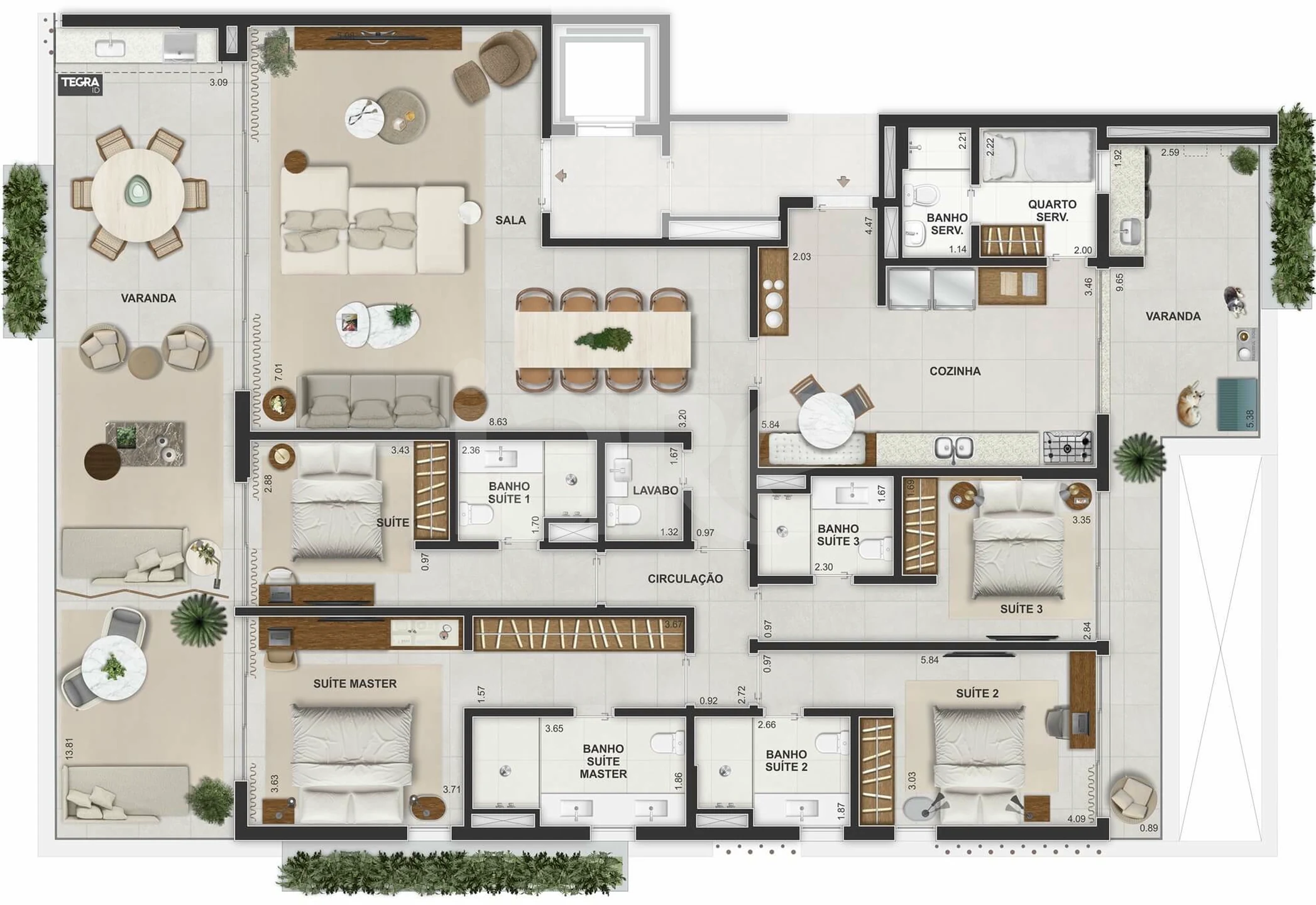 Planta — Apartamento 262 m²
