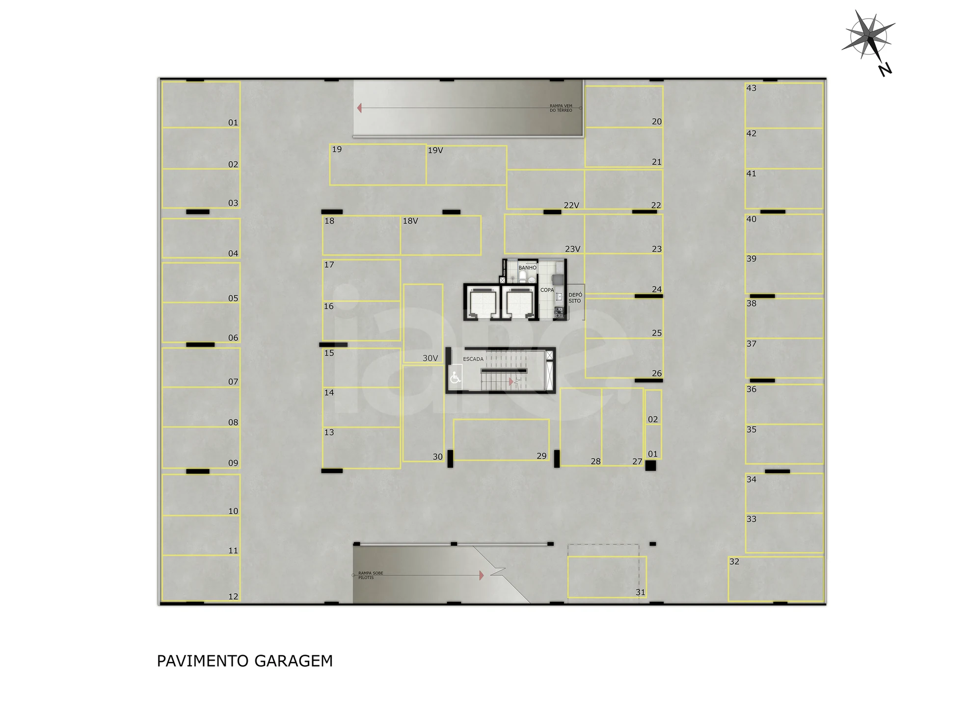 Planta — Pavimento garagem