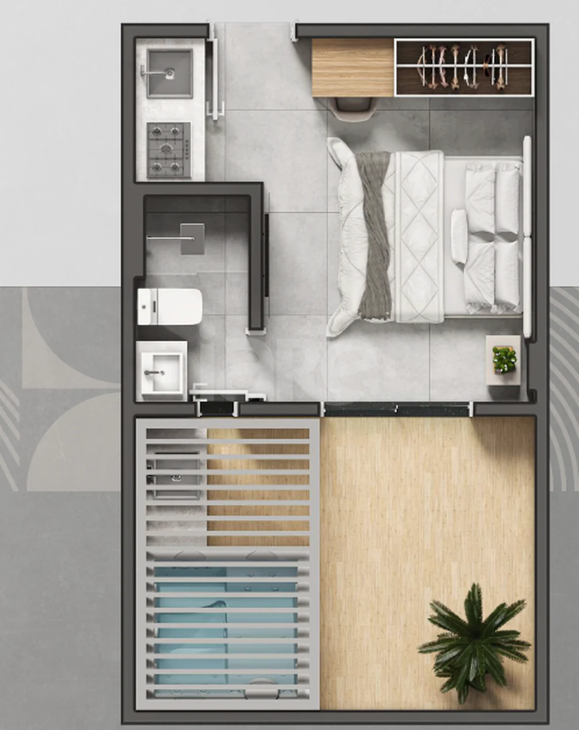 Planta — Garden 24,55 m²