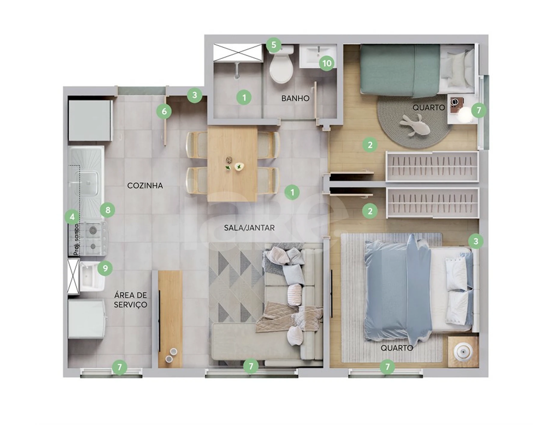 Planta — Apartamento 35,11 m²