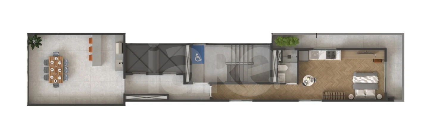 Planta — Studio 44,72 m²