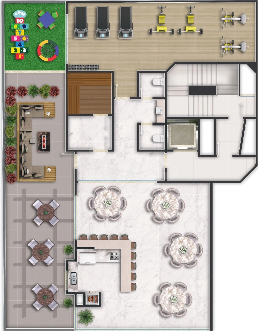 Planta — Pavimento lazer