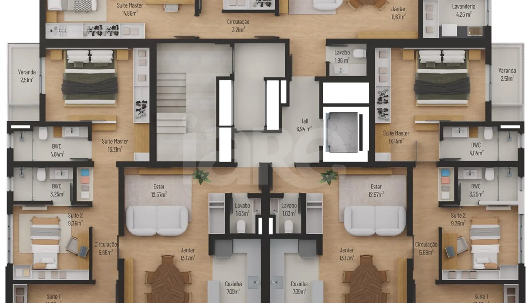 Planta — Implantação Apartamentos | Finais 01, 02, 03