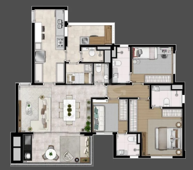 Planta — Apartamento 115 m²