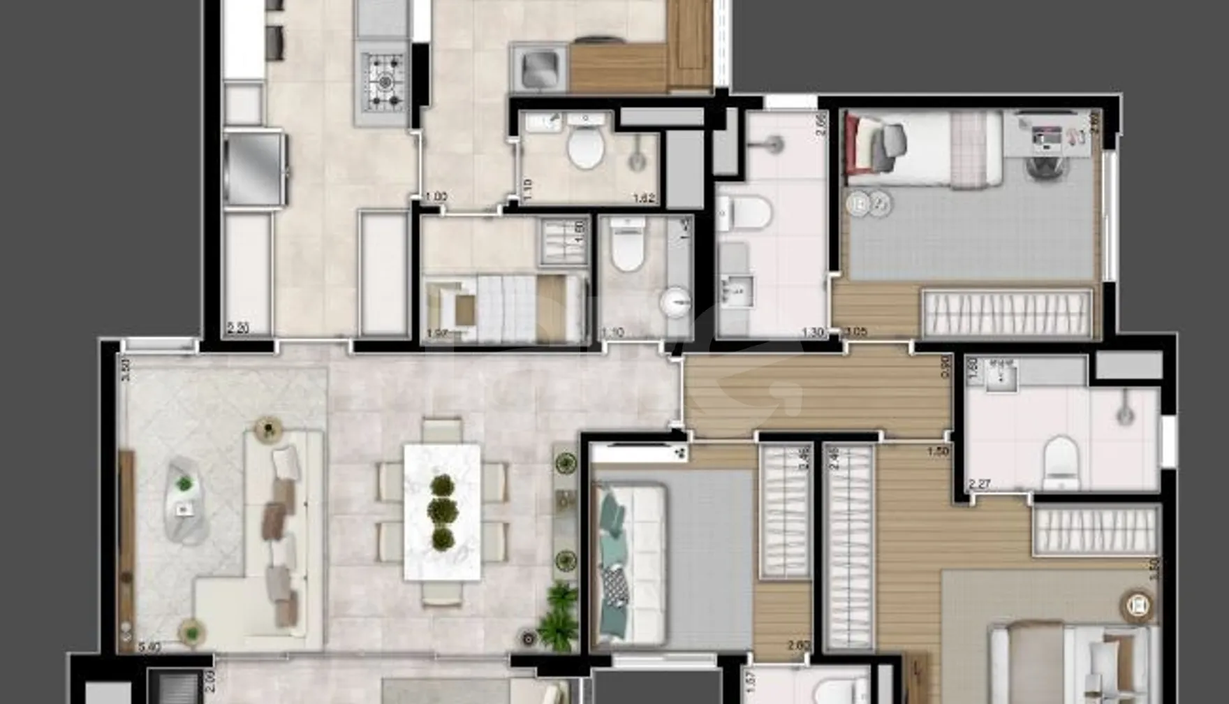 Planta — Apartamento 115 m²