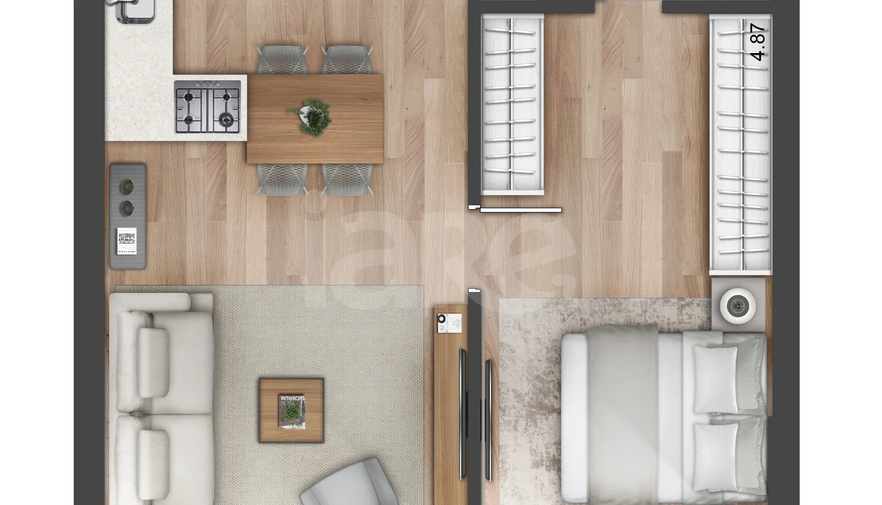 Planta — Apartamento 45,88 m²