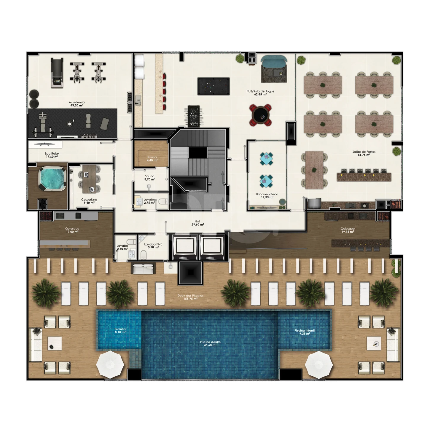 Planta — Pavimento lazer