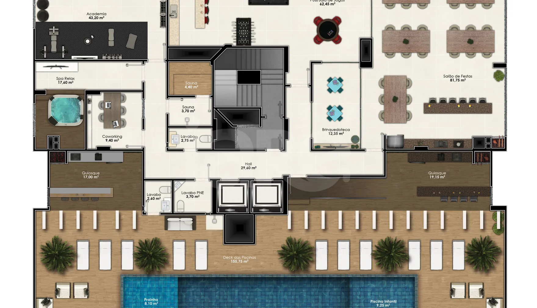 Planta — Pavimento lazer