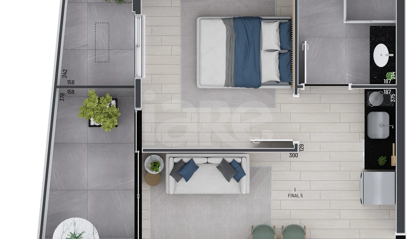 Planta — Apartamento 43,83 m²