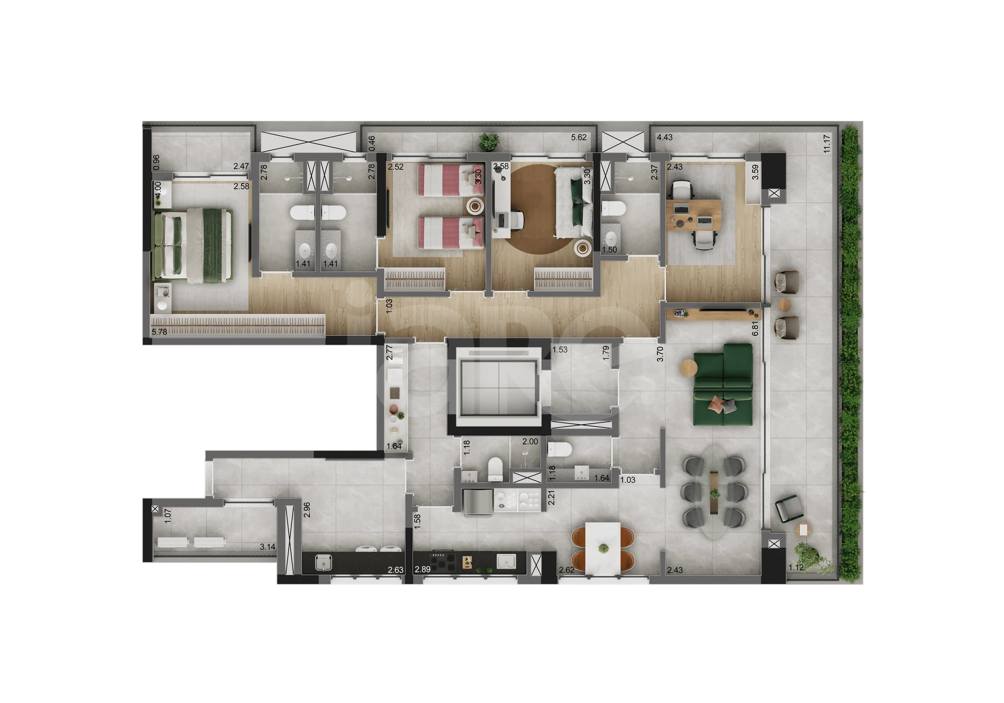 Planta — Apartamento 184,42 m²