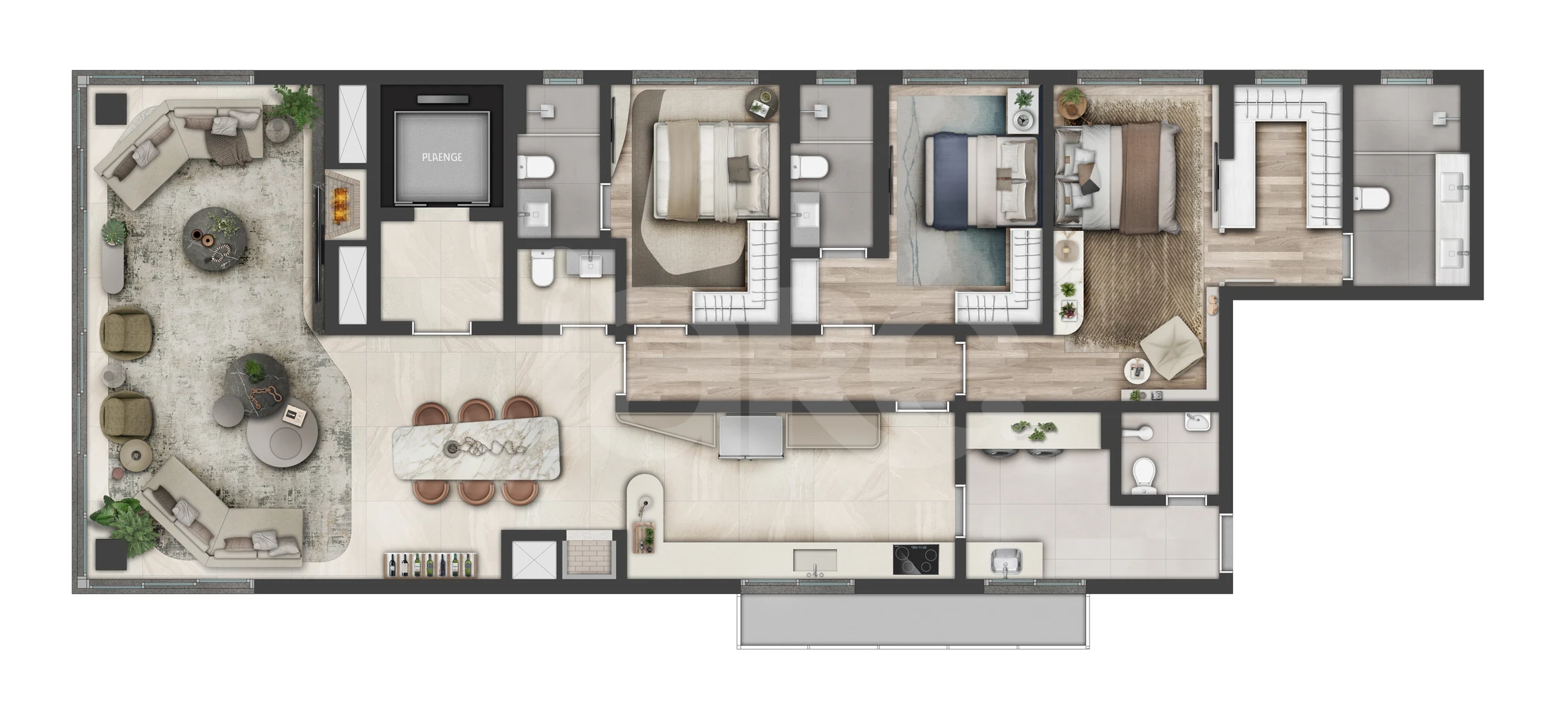 Planta — Apartamento 172,03 m²