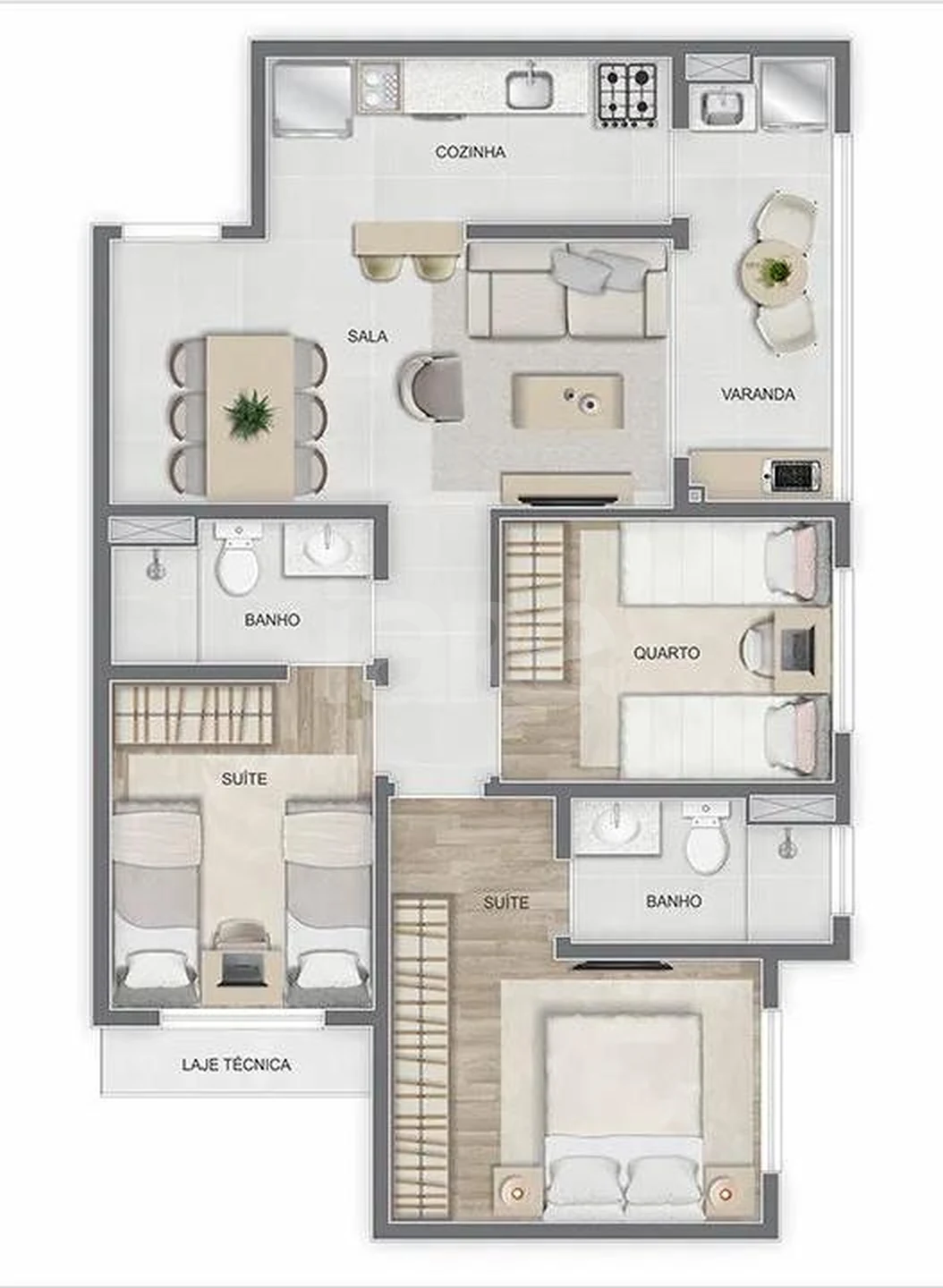 Planta — Apartamento 68,41 m²