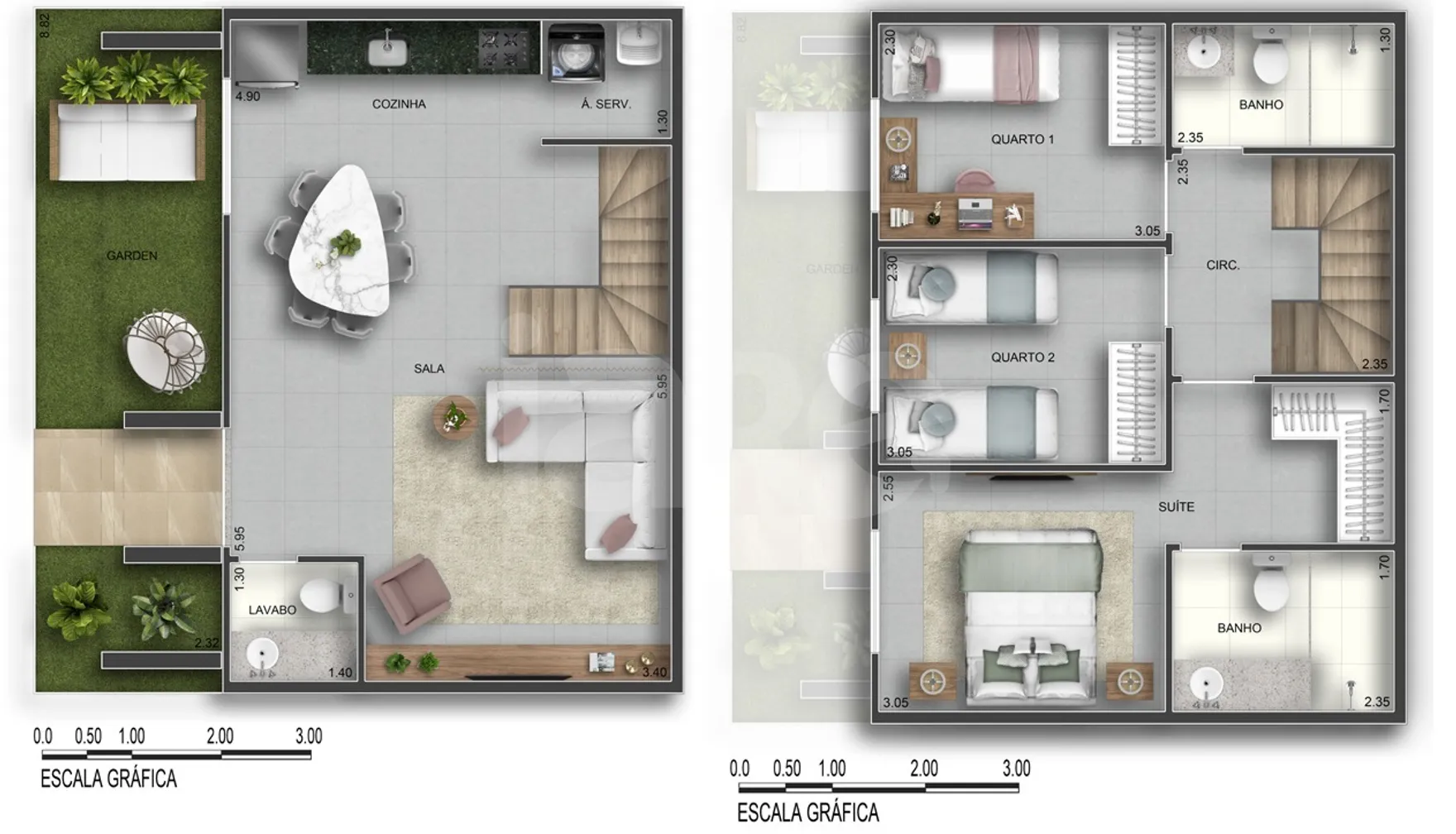 Planta — Casa em Condomínio 99,3 m²