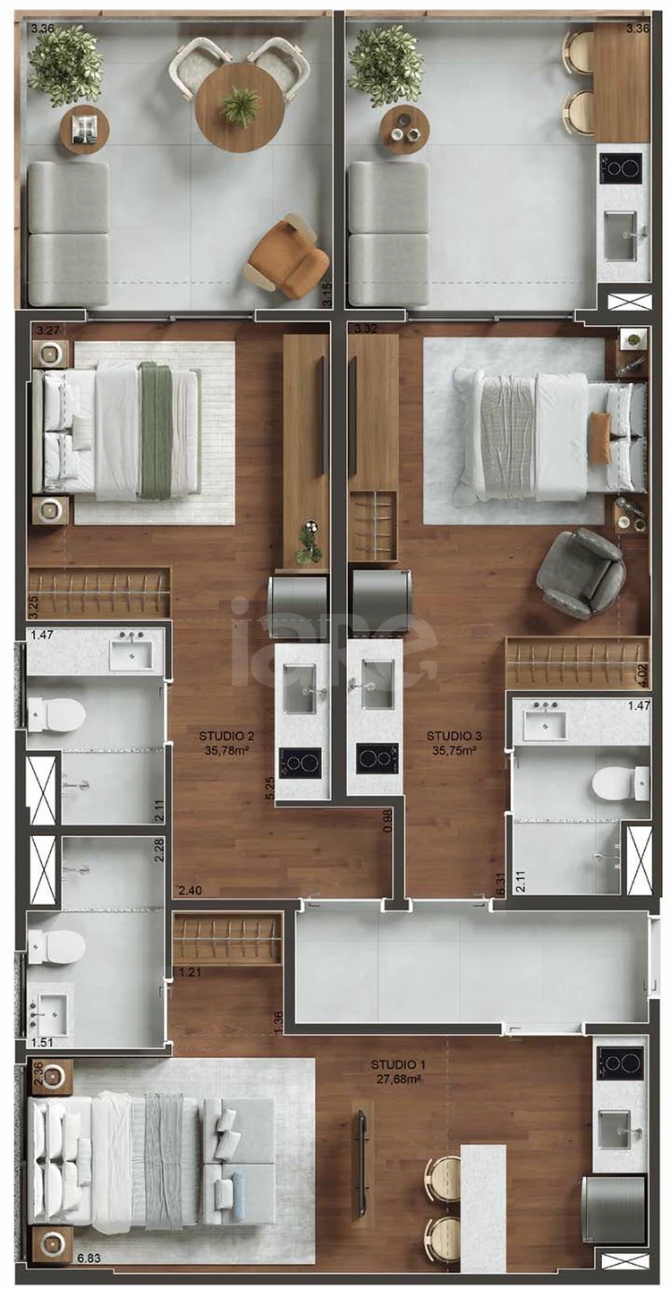 Planta — Apartamento 99,21 m²