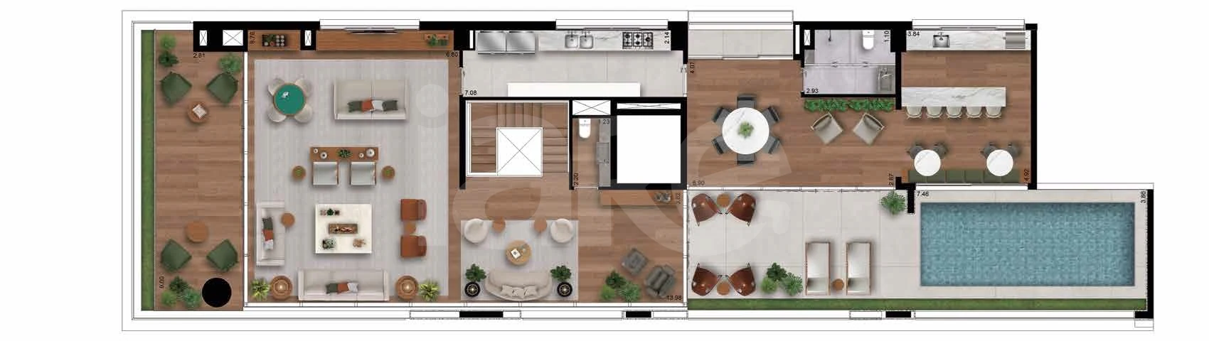 Planta — Cobertura Duplex 564,28 m²