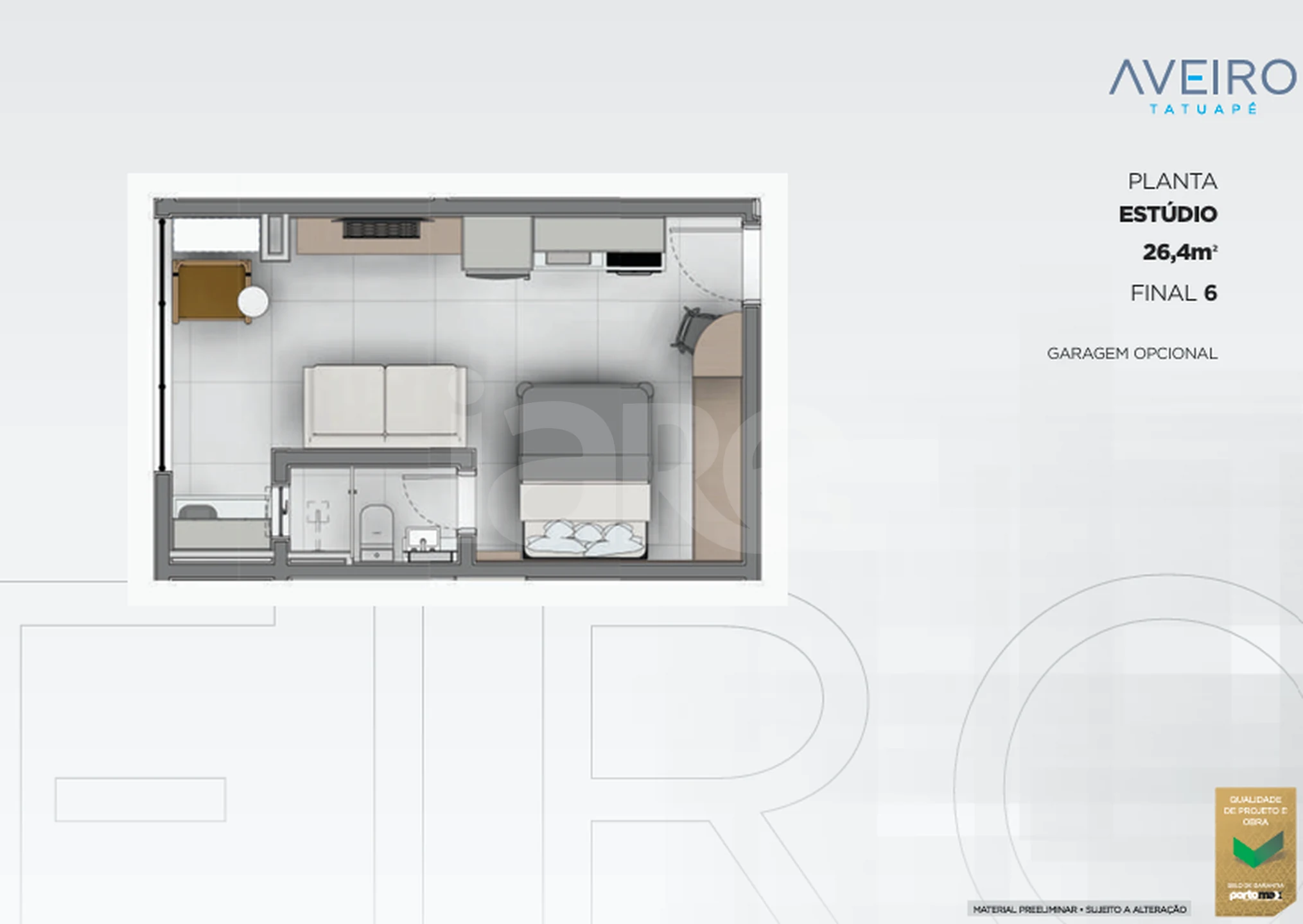 Planta — Studio 26 m²