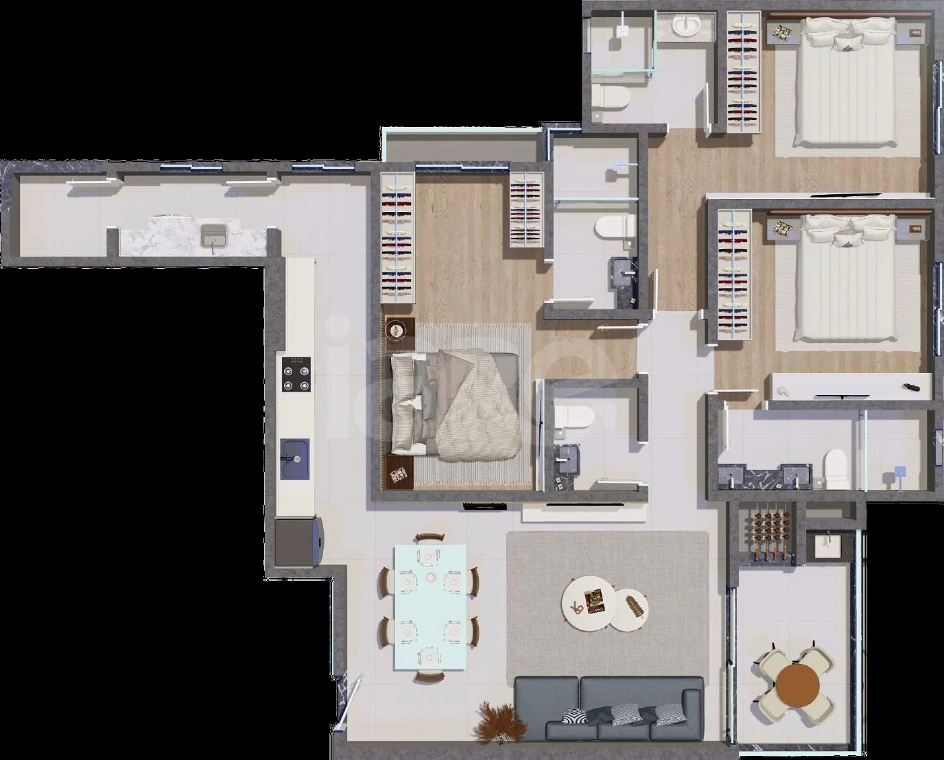 Planta — Apartamento 115,32 m²