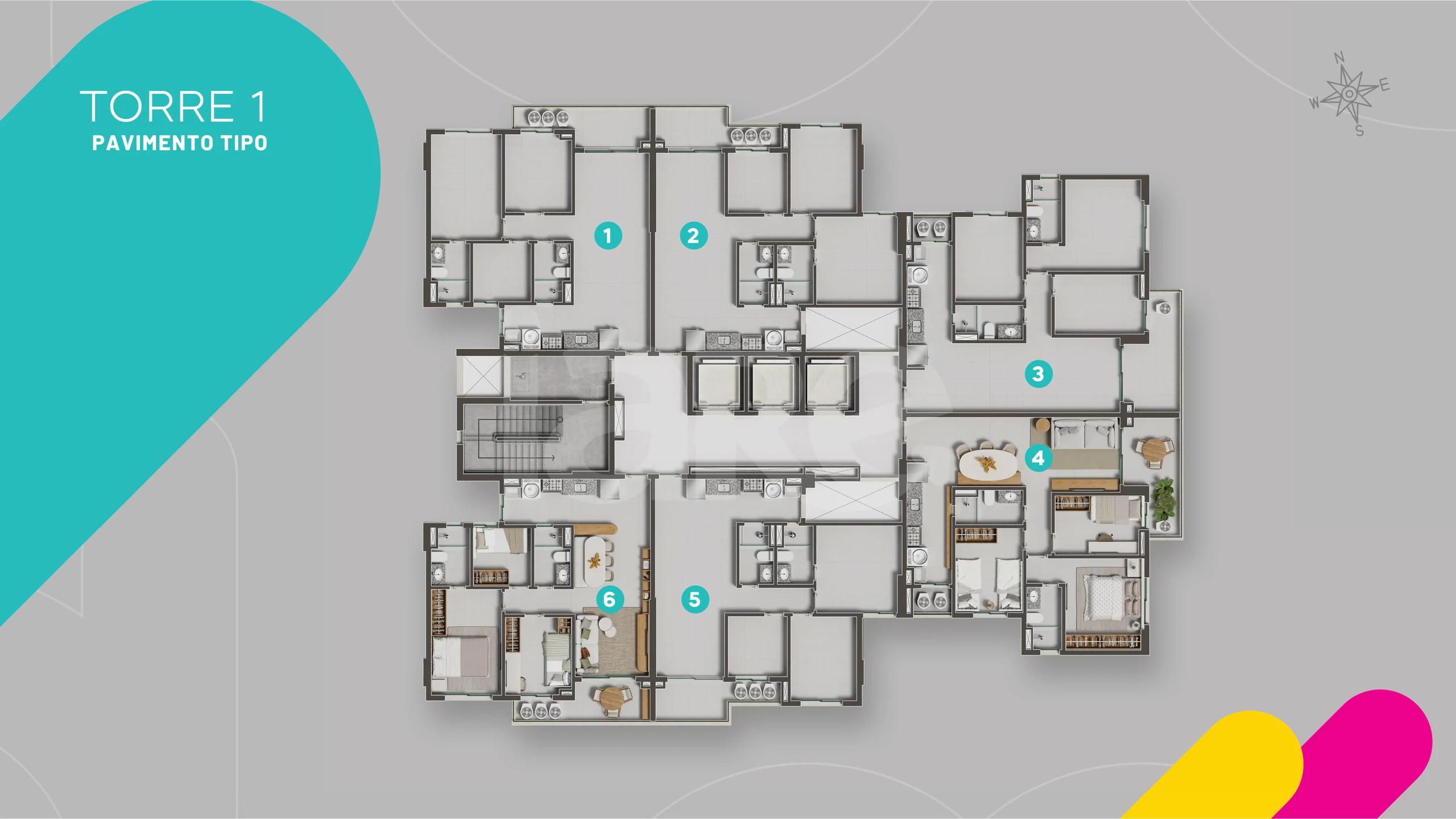 Planta — Pavimento Tipo - Torre 1