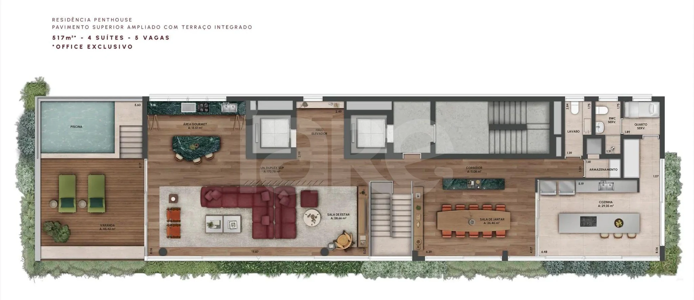 Planta — Cobertura Duplex 504,99 m²