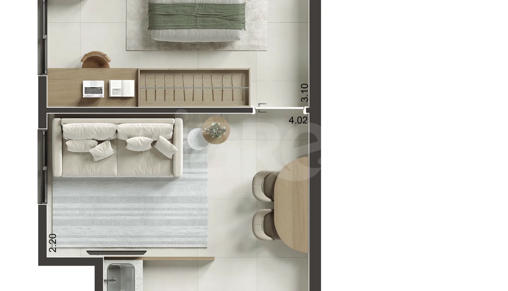 Planta — Apartamento 38,81 m²