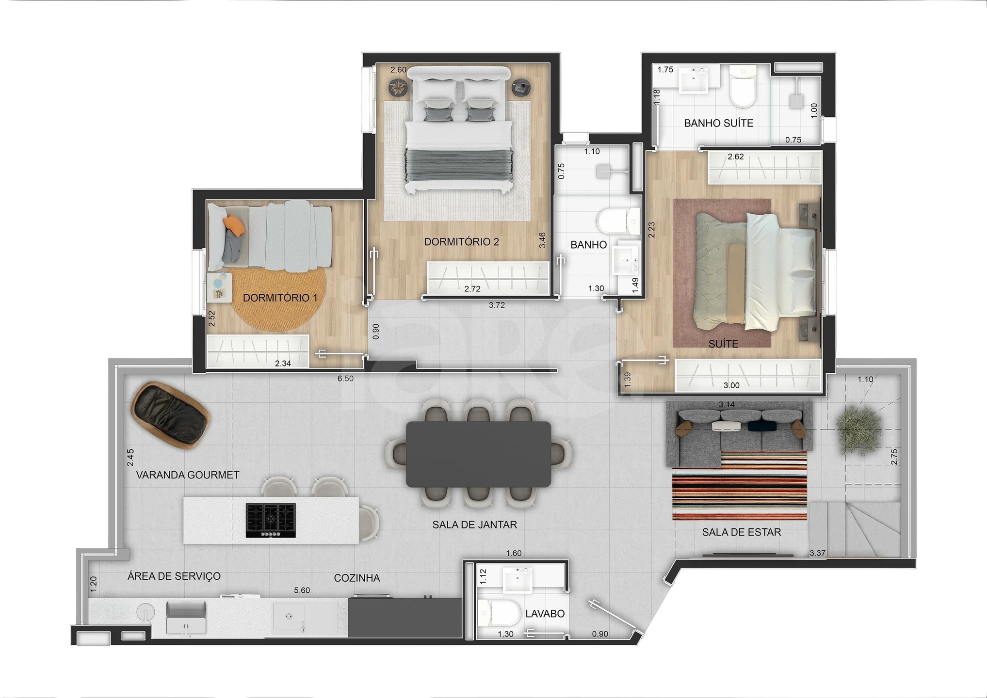 Planta — Apartamento 159,2 m²