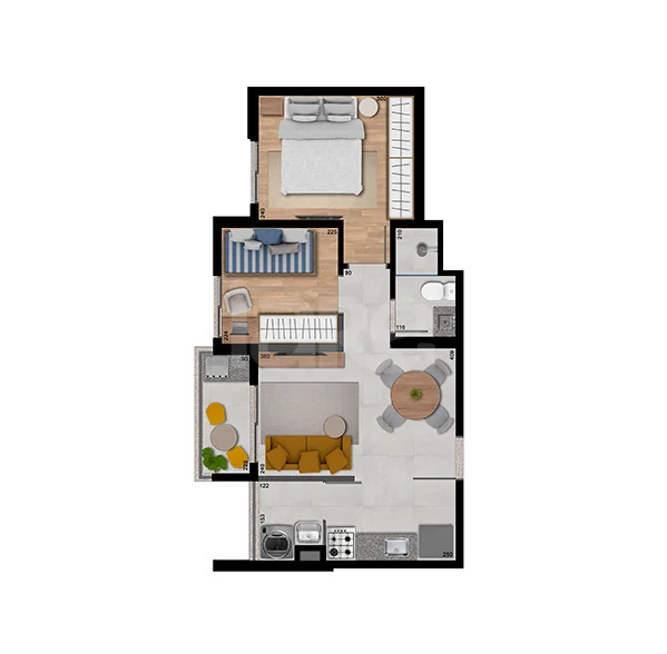 Planta — Apartamento 39,95 m²
