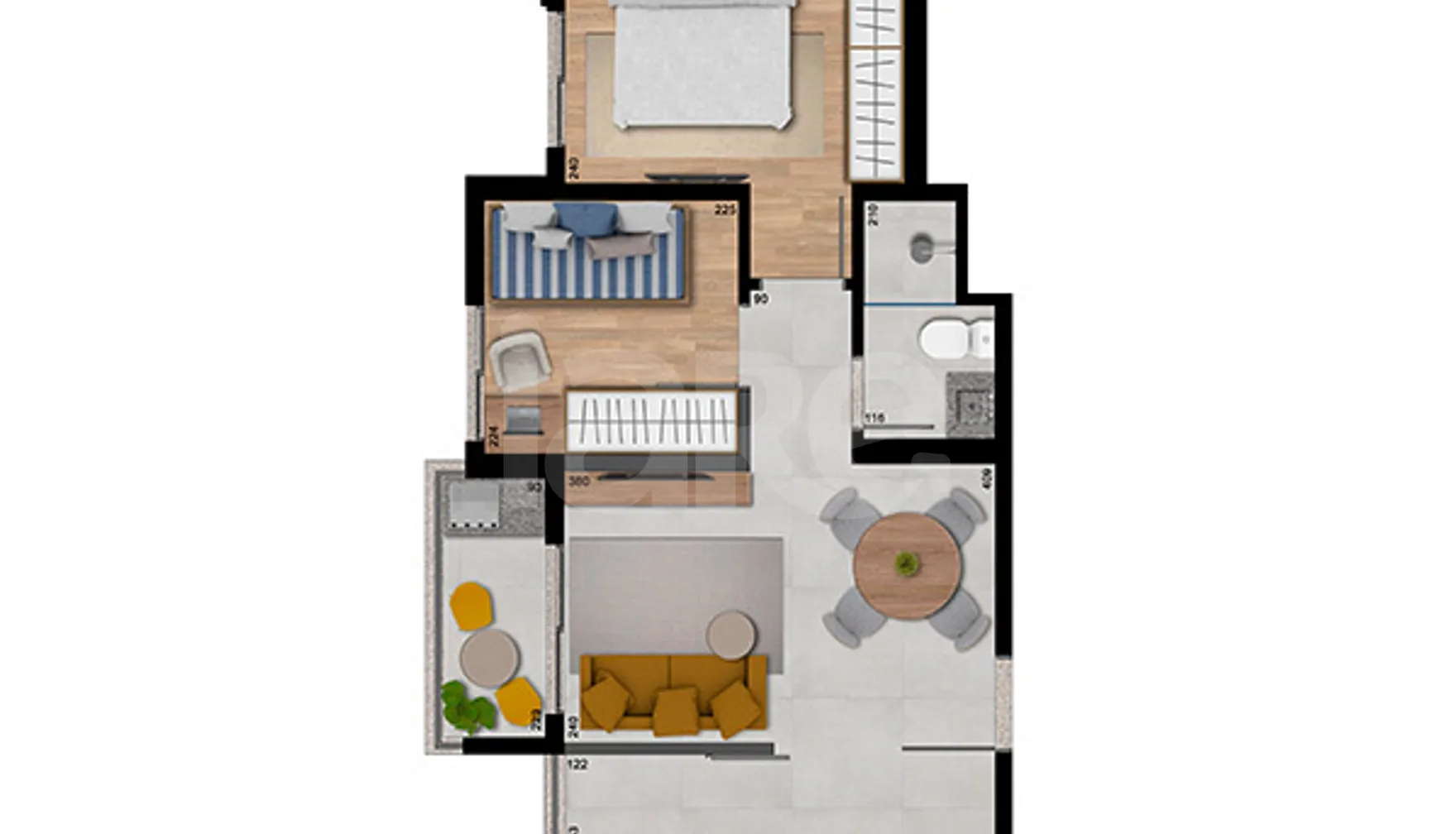 Planta — Apartamento 39,95 m²