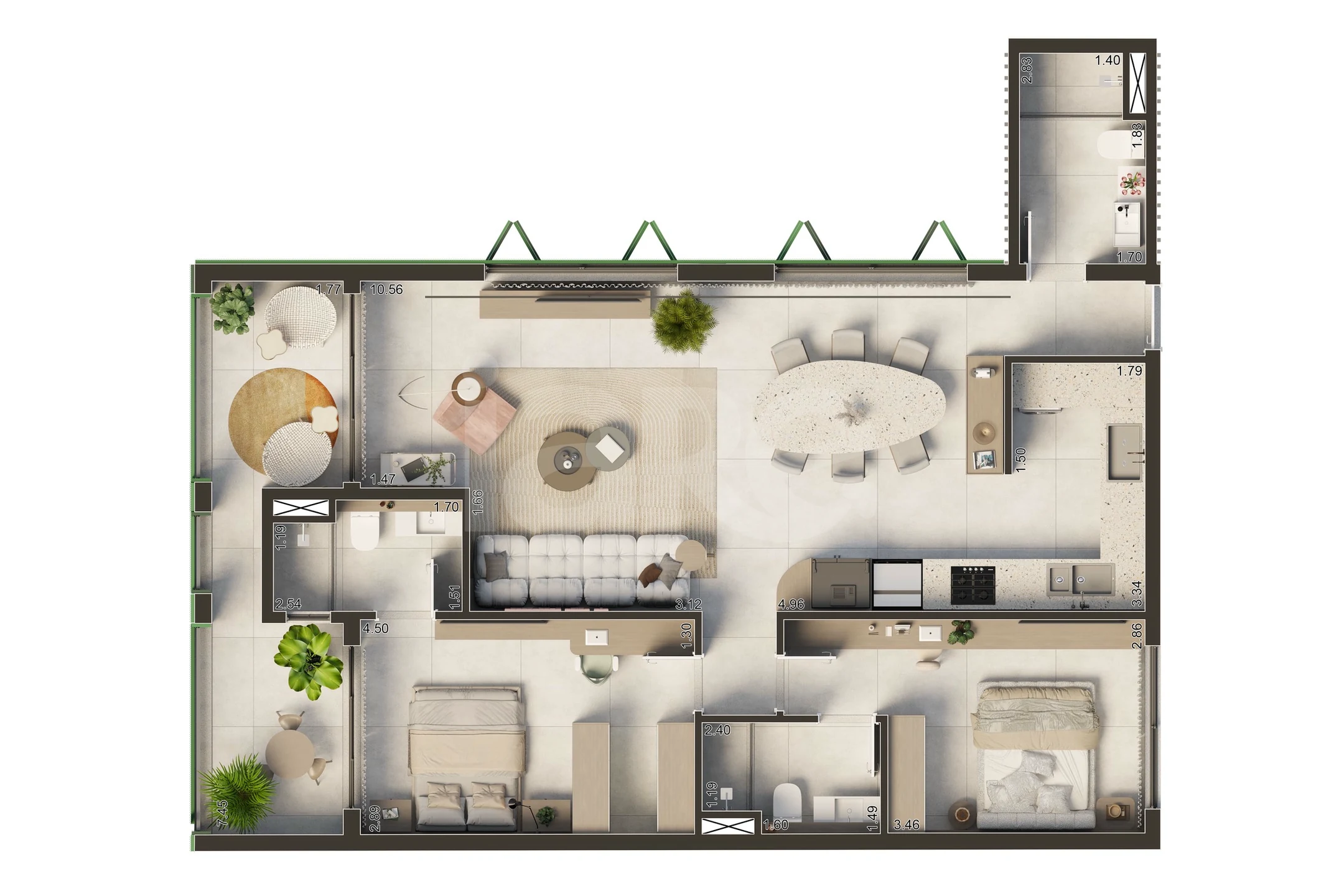 Planta — Apartamento 112,93 m²
