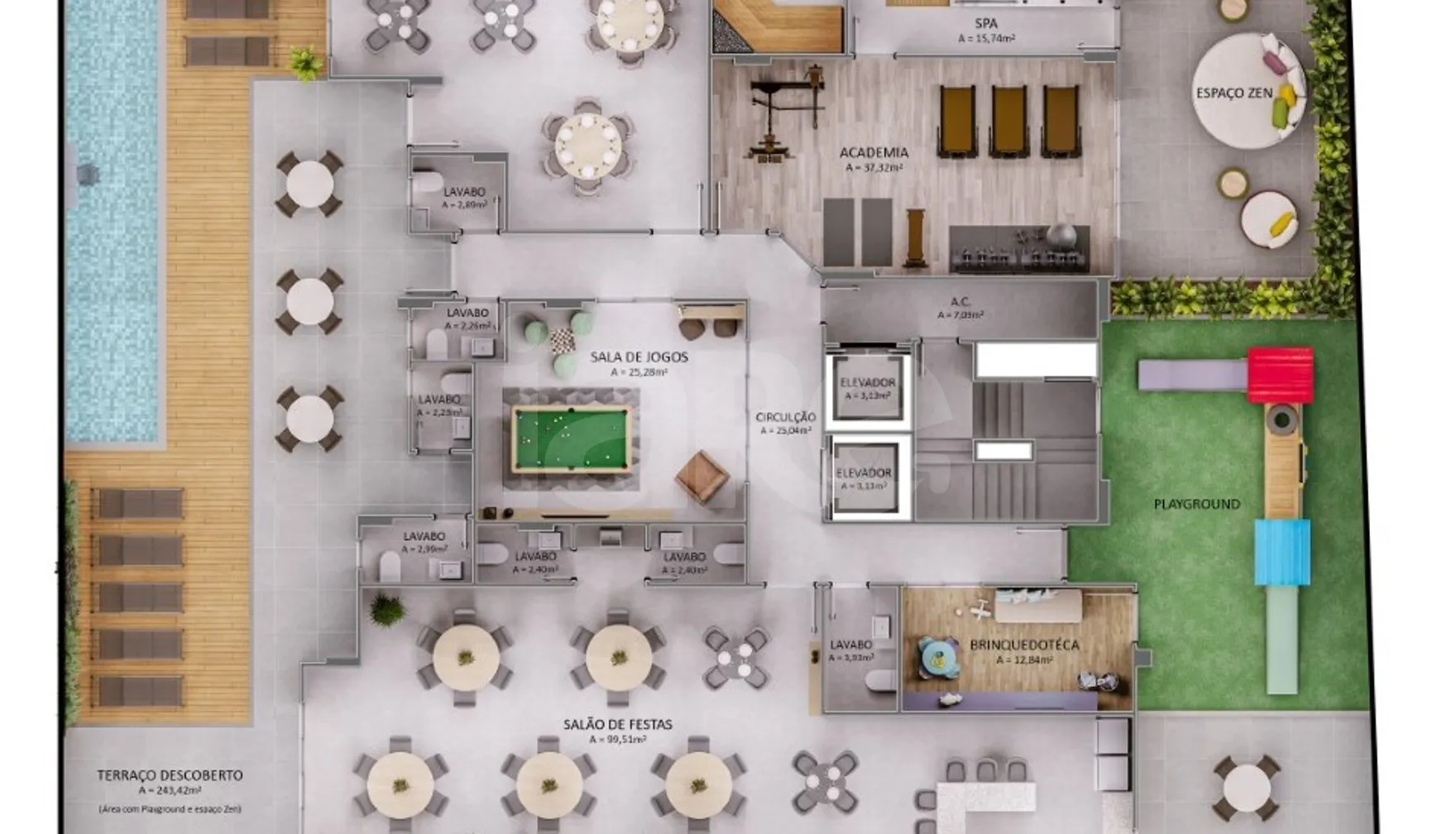 Planta — Pavimento lazer