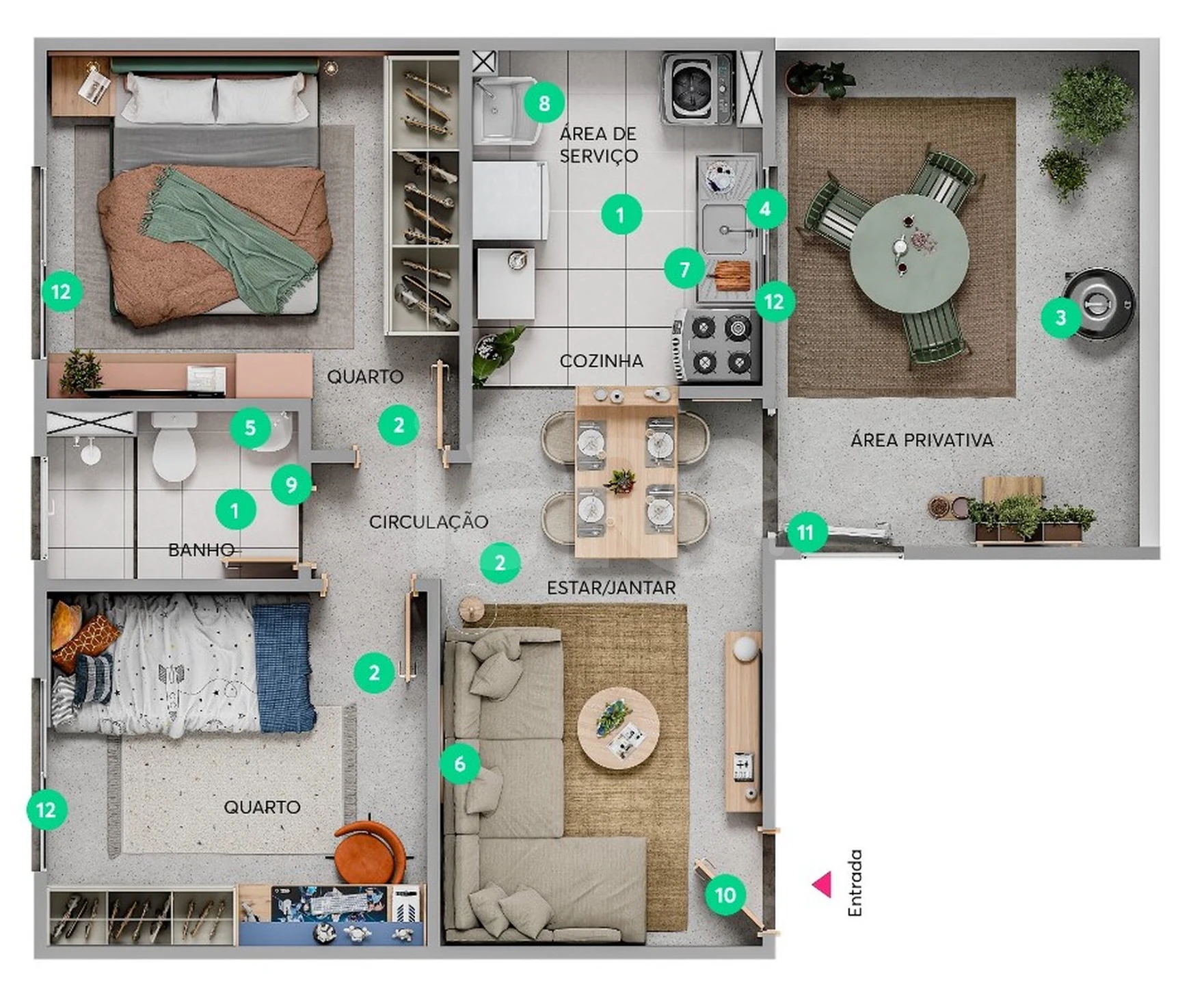 Planta — Garden 52,3 m²