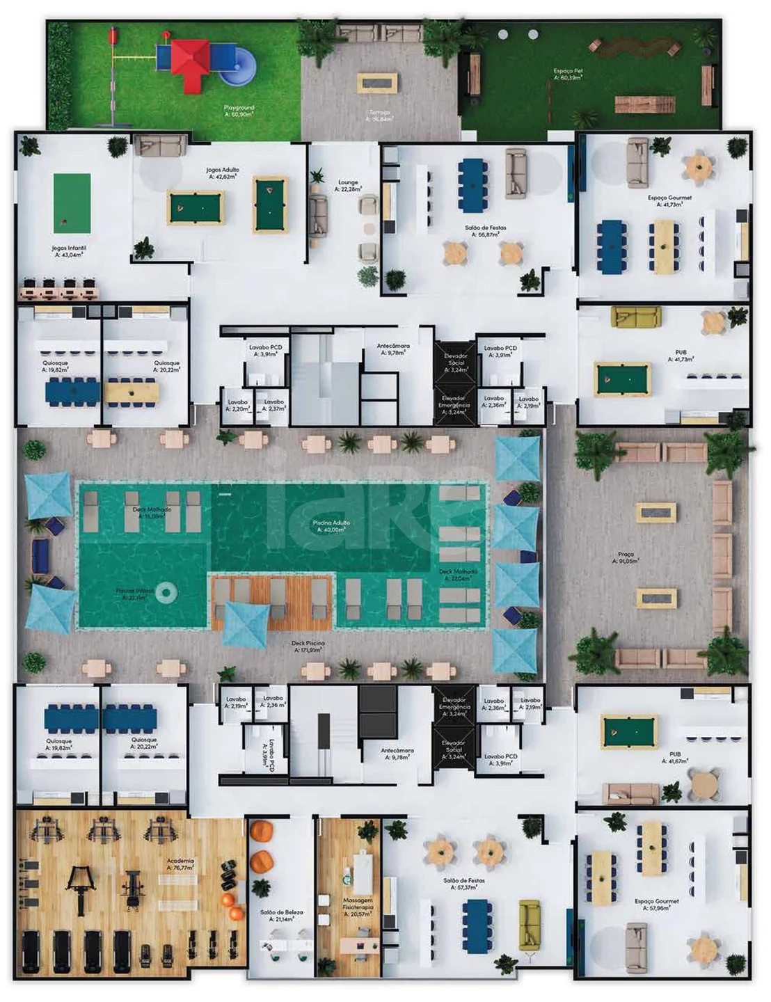 Planta — Pavimento lazer