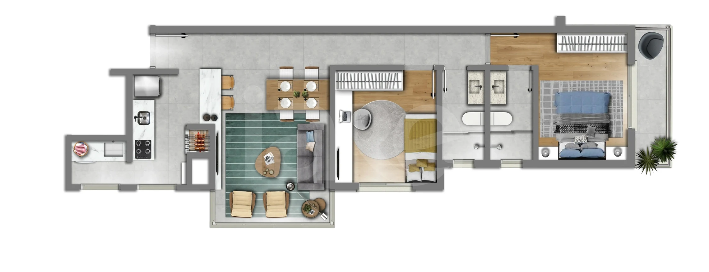 Planta — Apartamento 65,02 m²