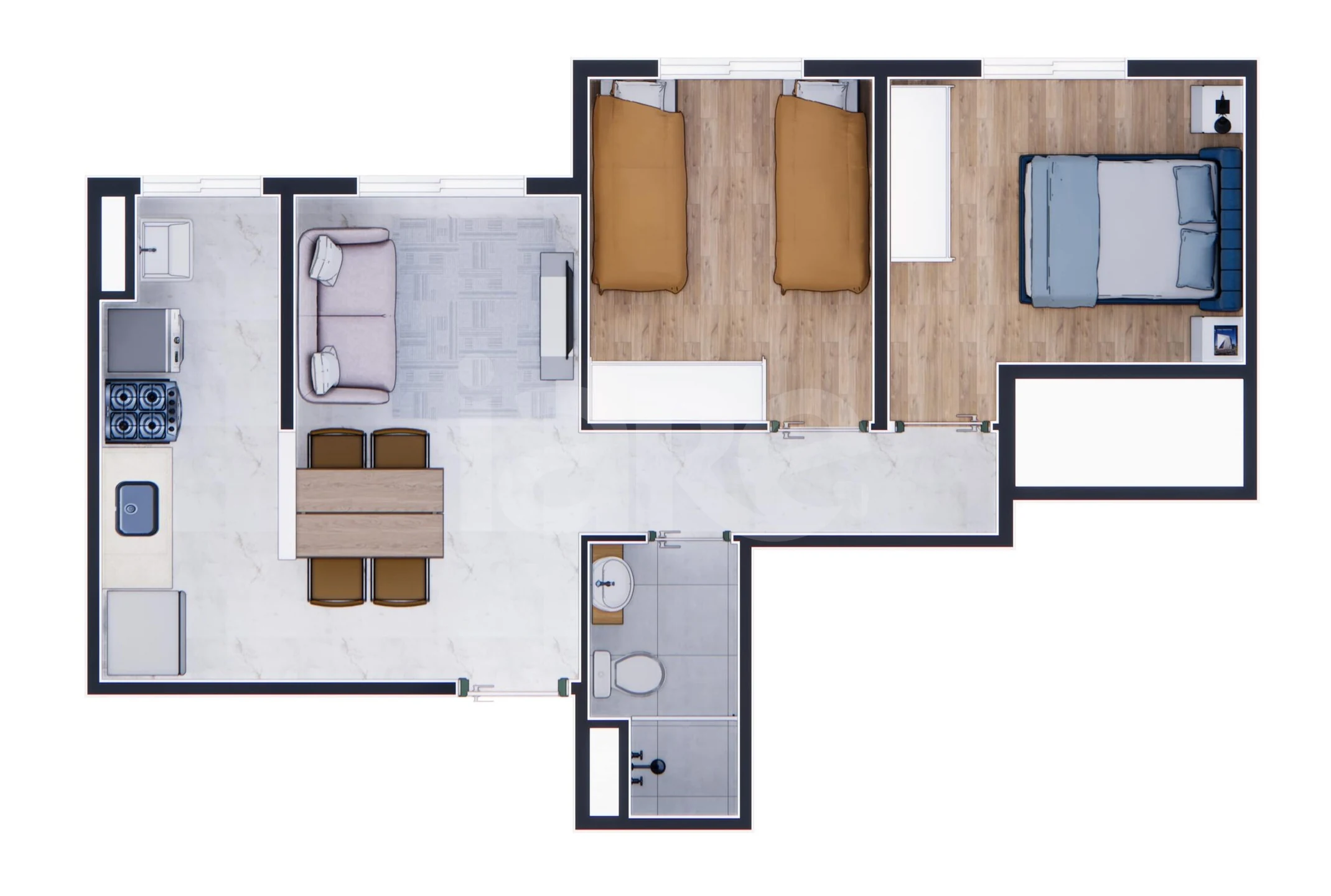 Planta — Apartamento 42,41 m²
