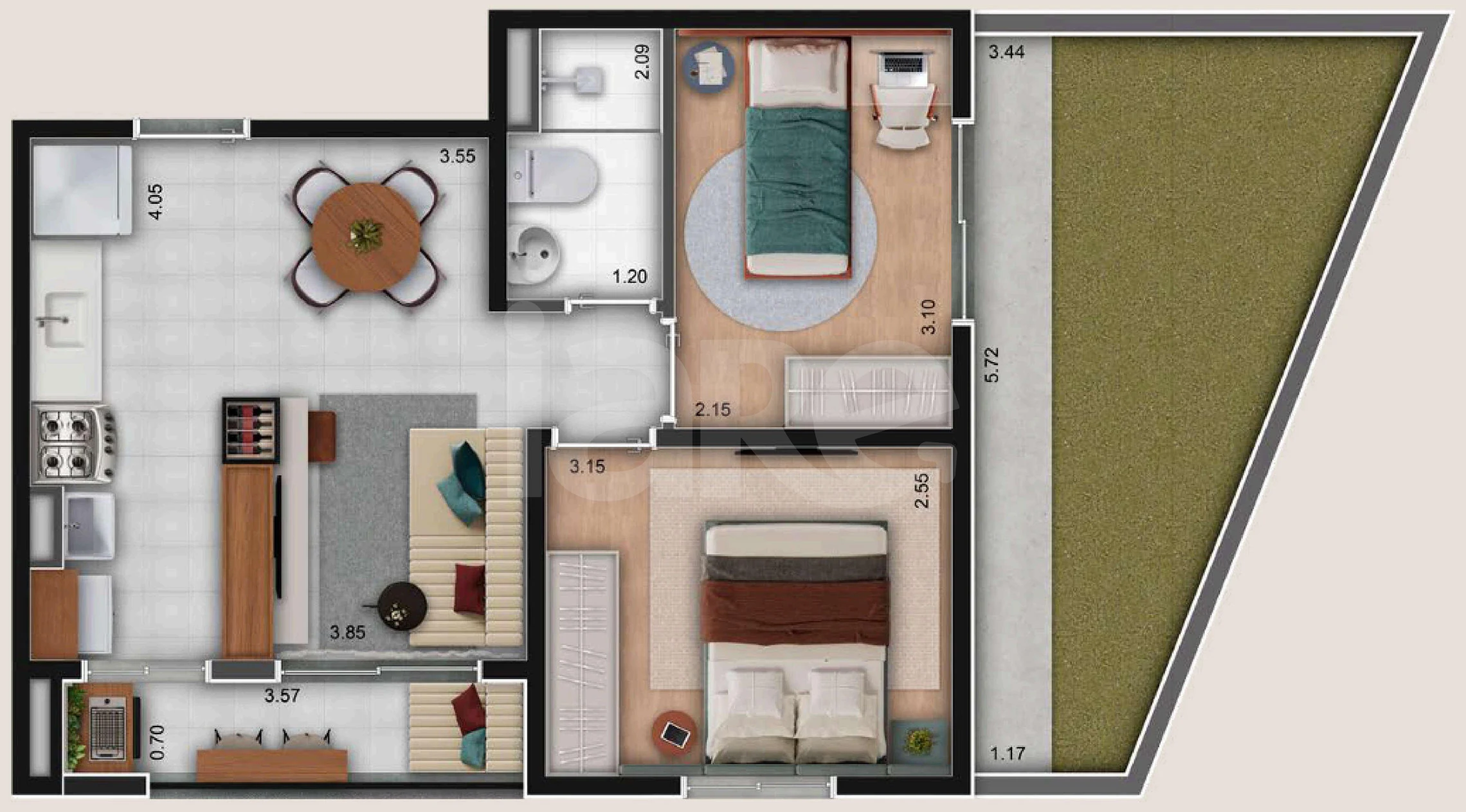 Planta — Garden 56,65 m²