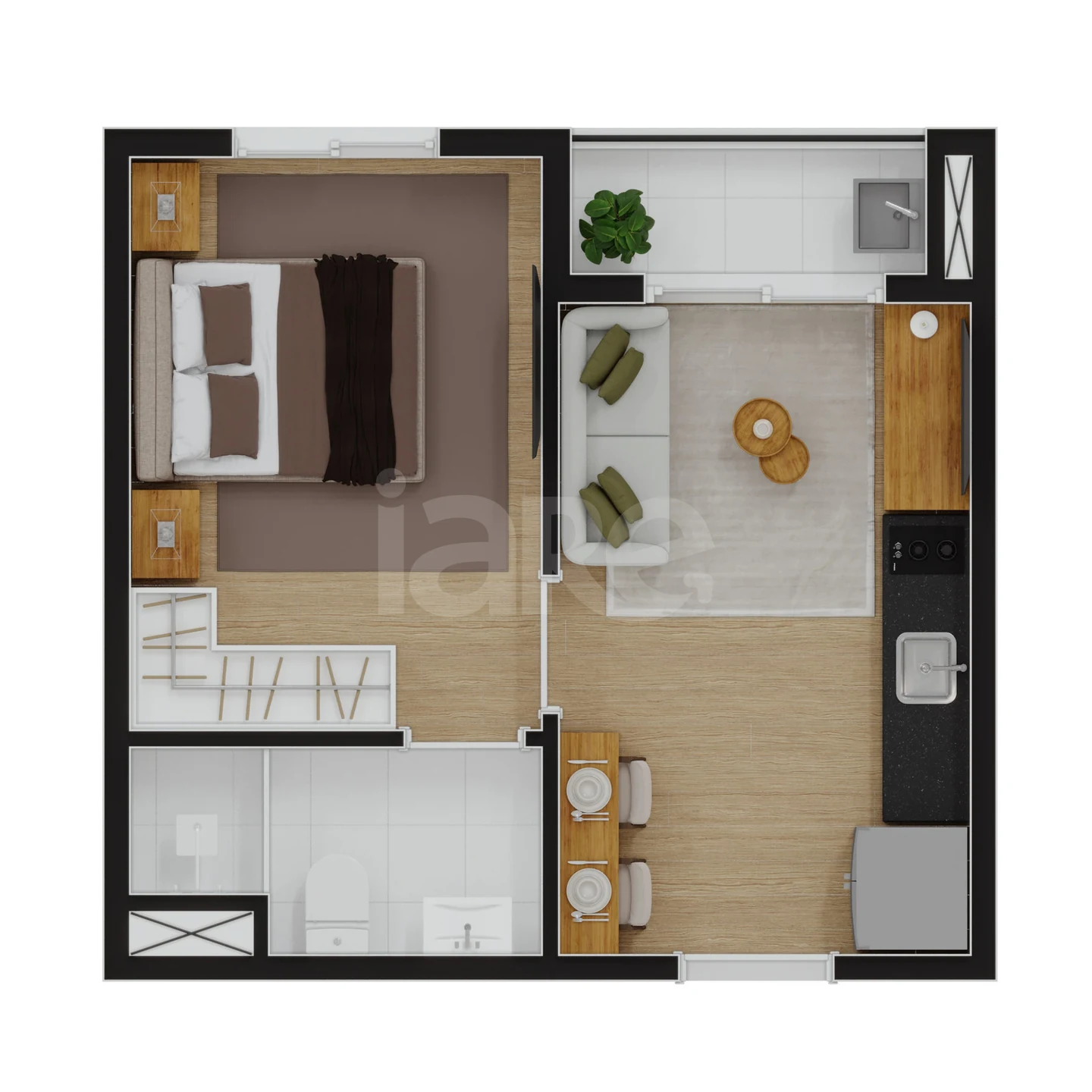 Planta — Planta 1 dorm 24m²