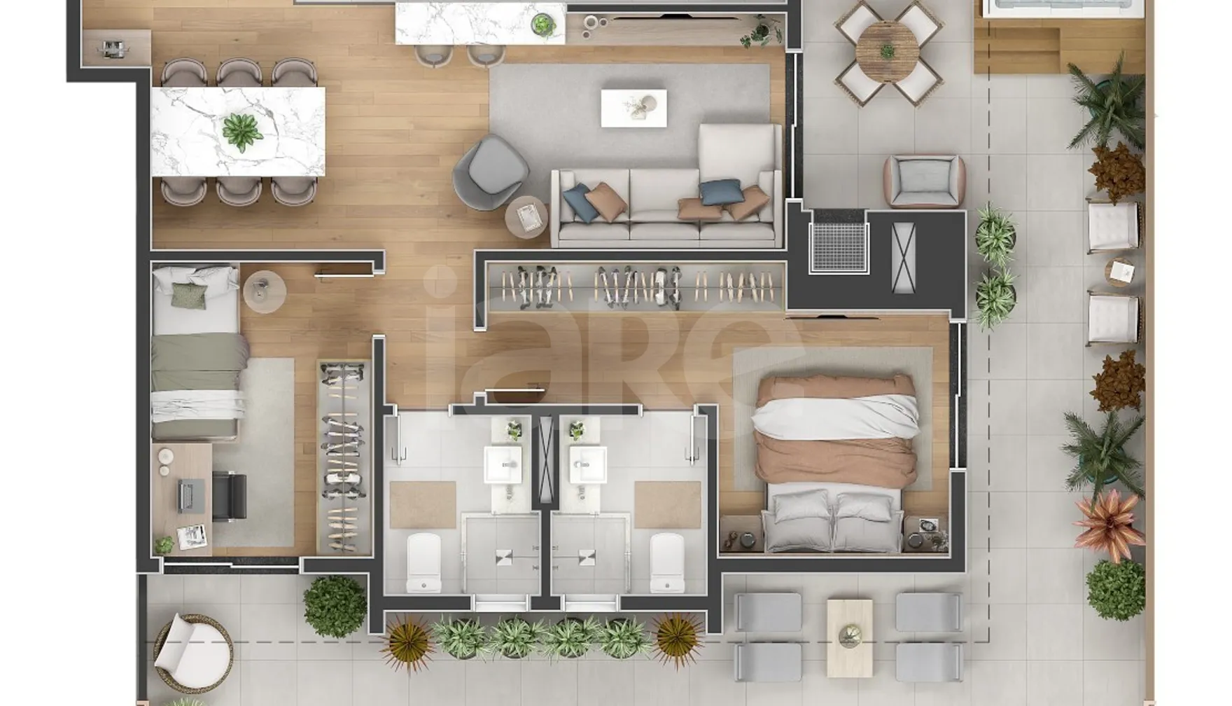 Planta — Cobertura Duplex 121,08 m²