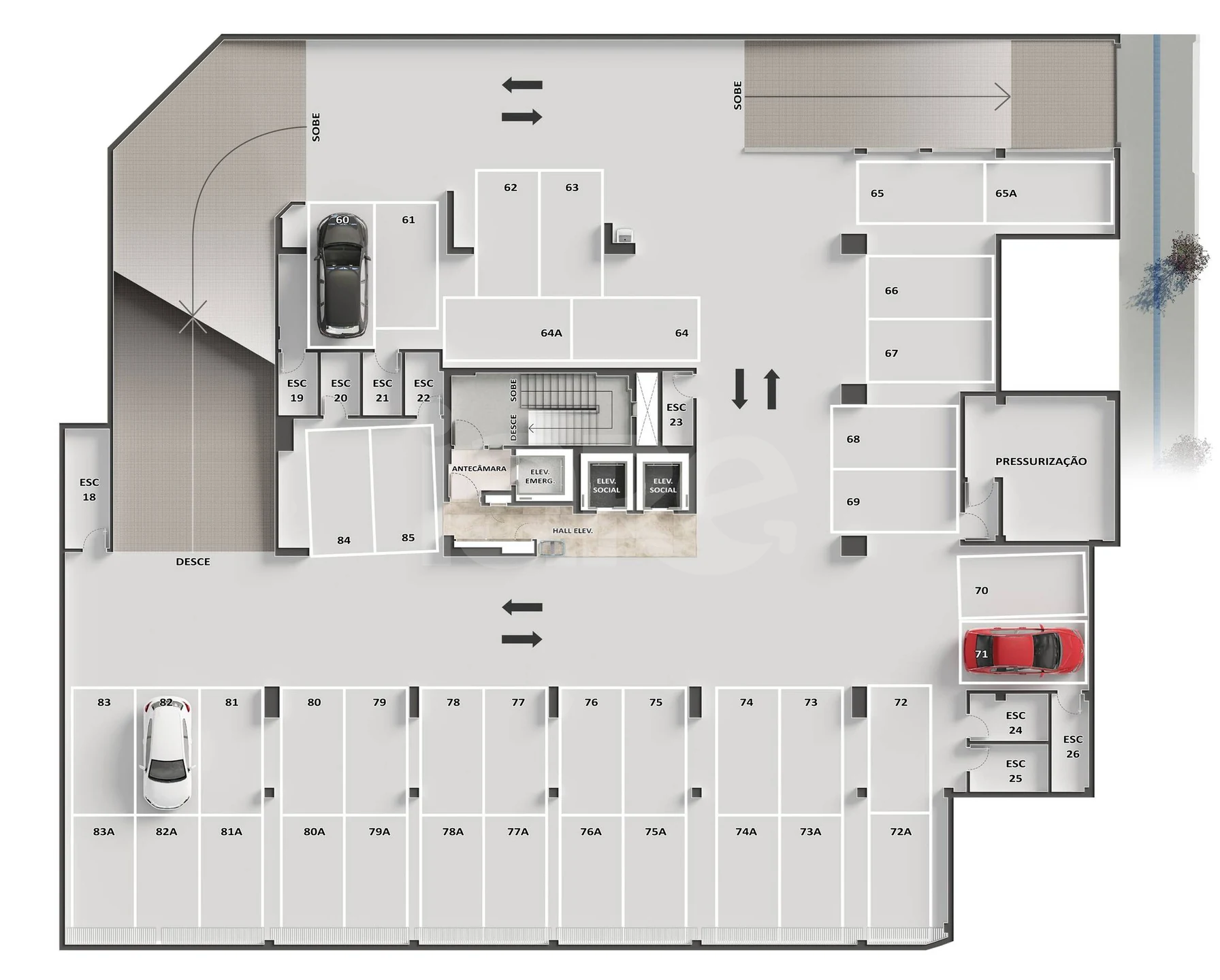 Planta — Pavimento subsolo 1