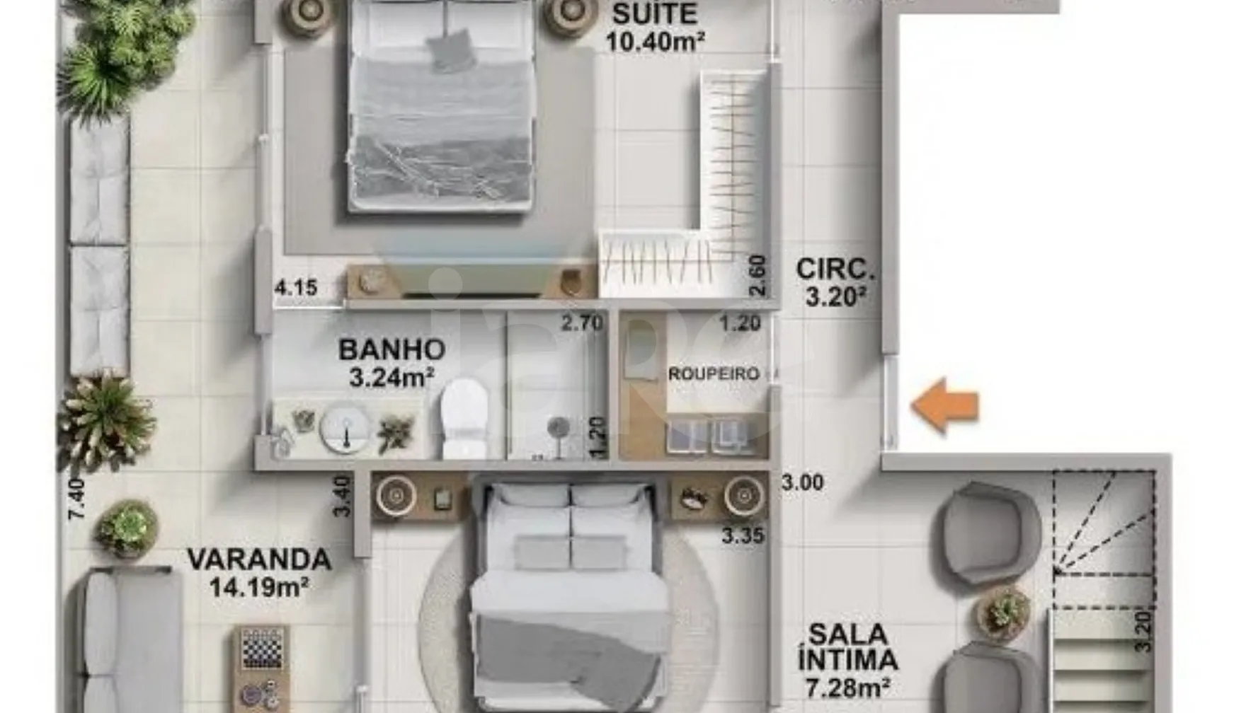 Planta — Cobertura Duplex 178,22 m²