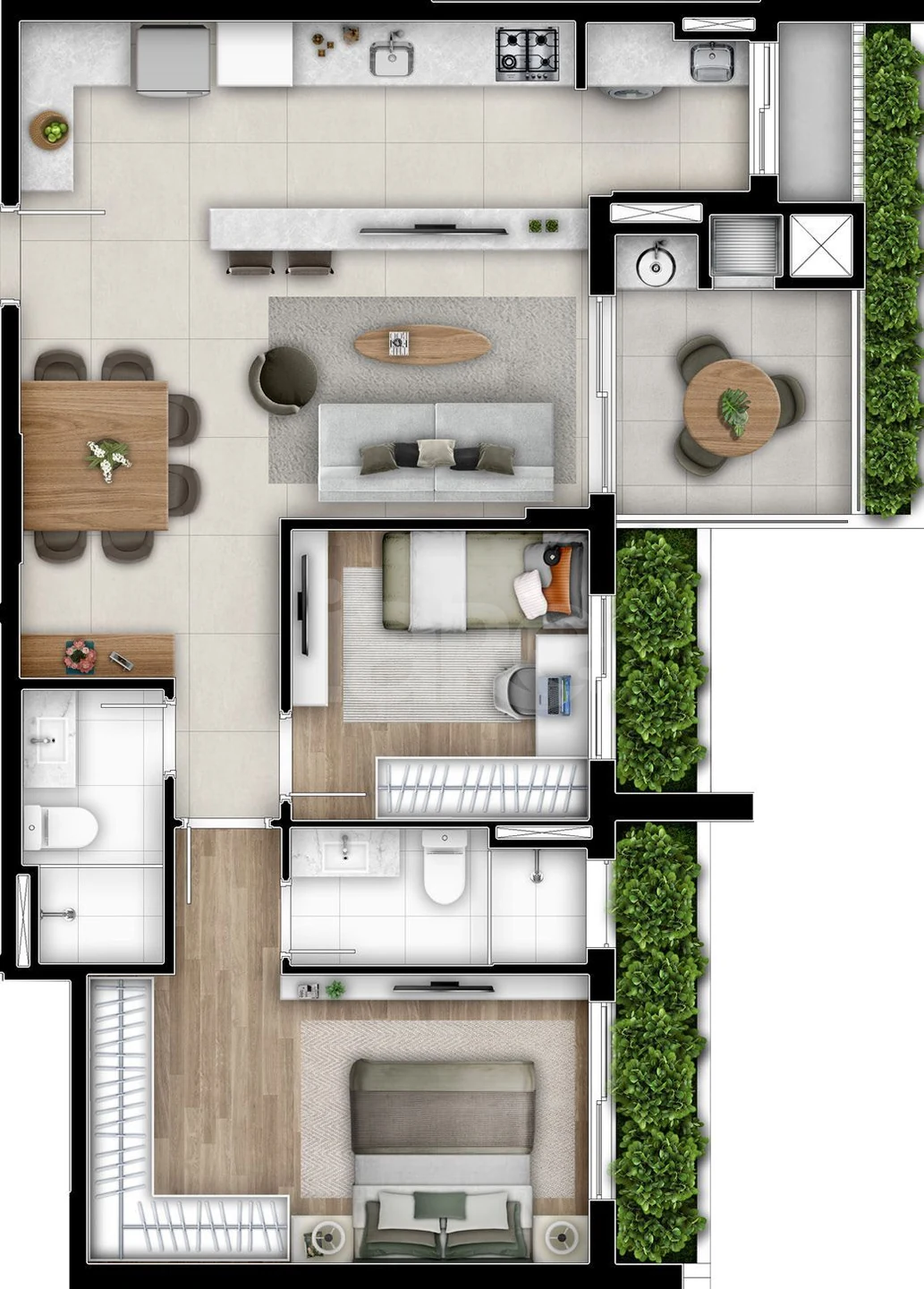 Planta — Apartamento 74,82 m²