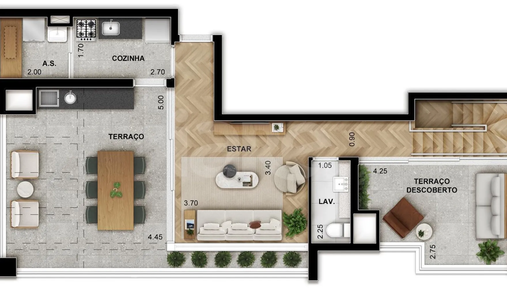 Planta — Cobertura Duplex 160,63 m²